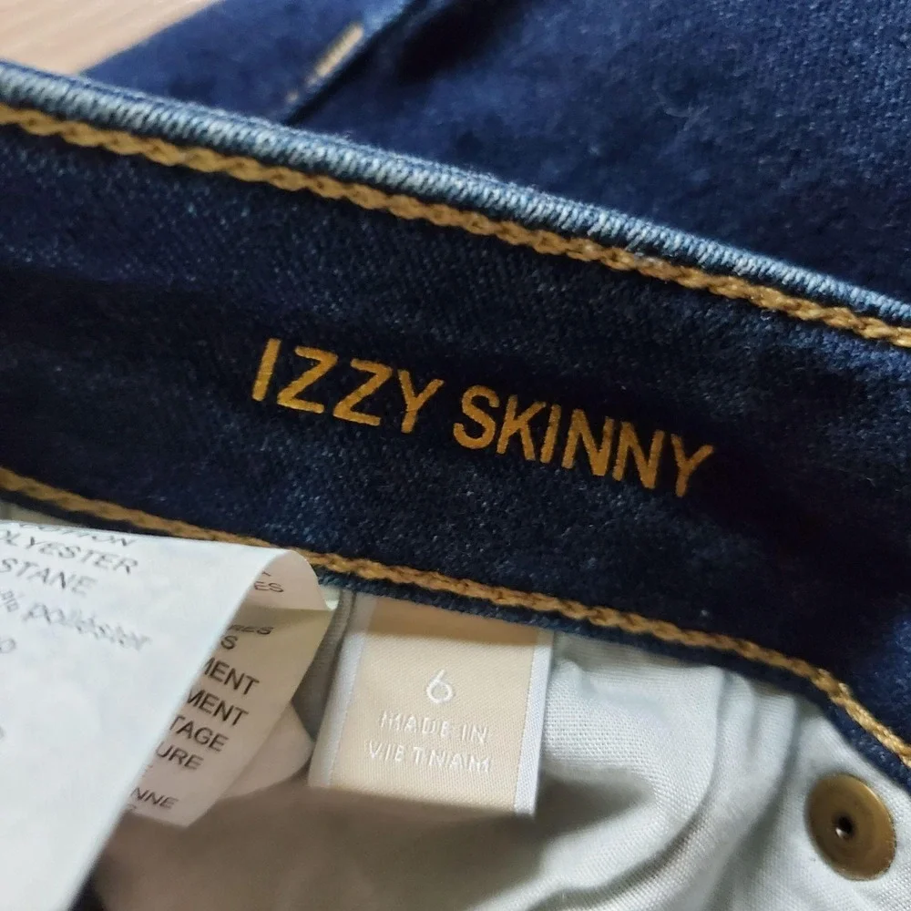Michael Kors Jeans Womens 6 Blue Izzy Skinny Dark Wash Stretch Denim Logo